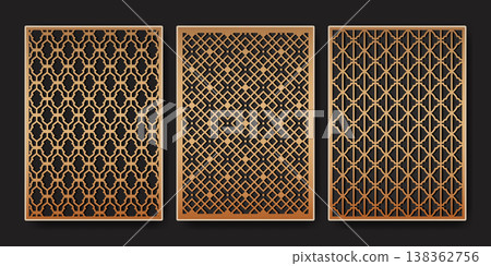 Modern decorative wall art with fretwork elements 138362756