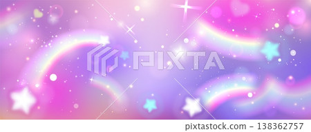 Cute unicorn background with rainbow sky Cute unicorn background with rainbow sky 138362757
