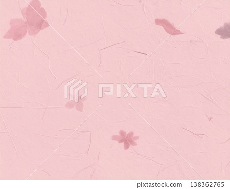 Pale pink Japanese paper background material | A spring-like Japanese texture with a faint cherry blossom pattern. 138362765