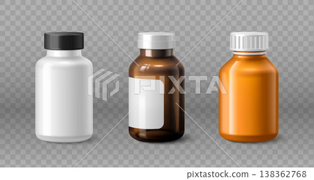 Plastic bottle mockup with cap for supplements Plastic bottle mockup with cap for supplements 138362768