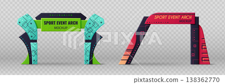 Sport event arch mockups on transparent background 138362770