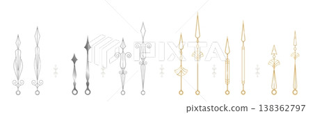 Elegant art deco golden border elements, dividers 138362797