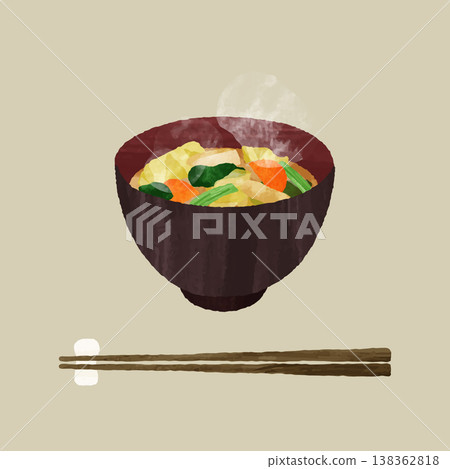 Miso soup, vegetables Miso soup, vegetables 138362818