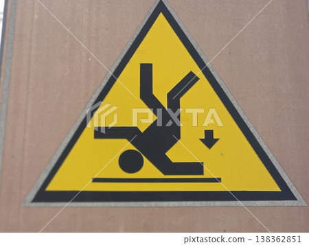 man falling yellow sign detail man falling yellow sign detail 138362851