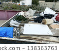 a container filled with bulky waste at a recycling site 138363763