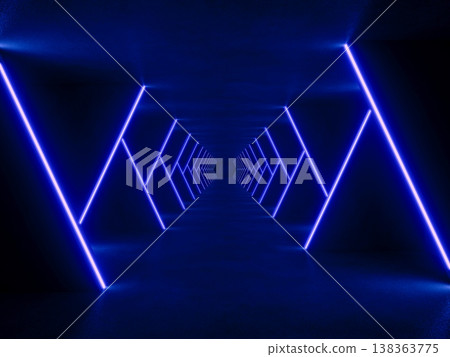 Blue modern lighting with interior empty space, 3d rendering sci-fi concept Blue modern lighting with interior empty space, 3d rendering sci-fi concept 138363775