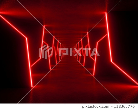 red modern lighting with interior empty space, 3d rendering sci-fi concept red modern lighting with interior empty space, 3d rendering sci-fi concept 138363776