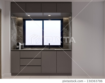 modern kitchen room interior design, 3d rendering modern kitchen room interior design, 3d rendering 138363786