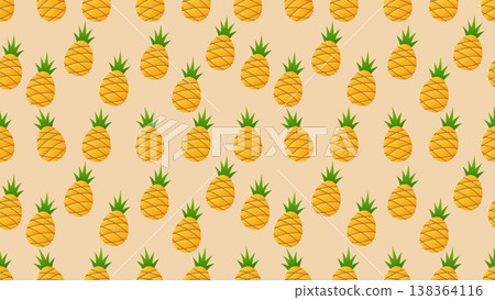 pineapple cartoon seamless pattern on yellow background pineapple cartoon seamless pattern on yellow background 138364116