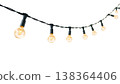 String Lights Are Hung in a Row for Decoration in an Outdoor Setting 138364406