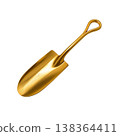 Small Gold Shovel for Gardening or Digging Tasks in a Bright Setting 138364411