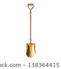 Small Gold Shovel for Gardening or Digging Tasks in a Bright Setting 138364415