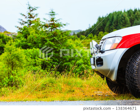 Front of the car and green nature Front of the car and green nature 138364671
