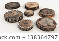 Wood Slices Mock-Up with Realistic texture 138364797