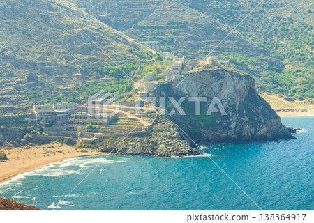 Greek coastline on Peloponnese, Mani Peninsula 138364917
