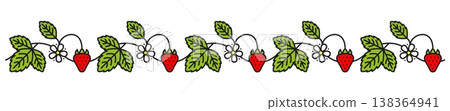 Forest fresh strawberry divider or spacer. Garden berry decoration spacer, ripe strawberry separator. Forest plant frame divider Forest fresh strawberry divider or spacer. Garden berry decoration spacer, ripe strawberry separator. Forest plant frame divider 138364941