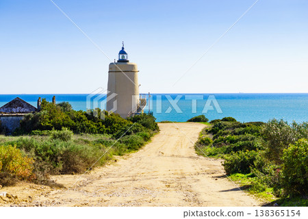 Carbonera lighthouse, Punta Mala, La Alcaidesa, Spain. Carbonera lighthouse, Punta Mala, La Alcaidesa, Spain. 138365154