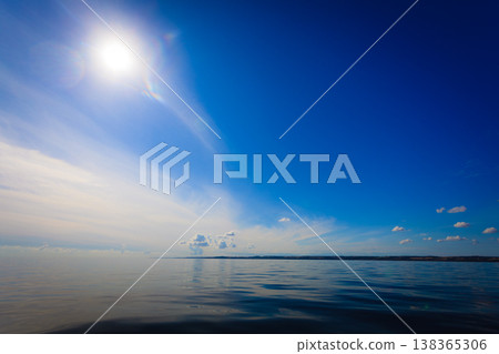 Beautiful seascape evening sea horizon and sky. Beautiful seascape evening sea horizon and sky. 138365306