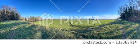 Cultivated land, San Agostino, Ferrara, Italy Cultivated land, San Agostino, Ferrara, Italy 138365414