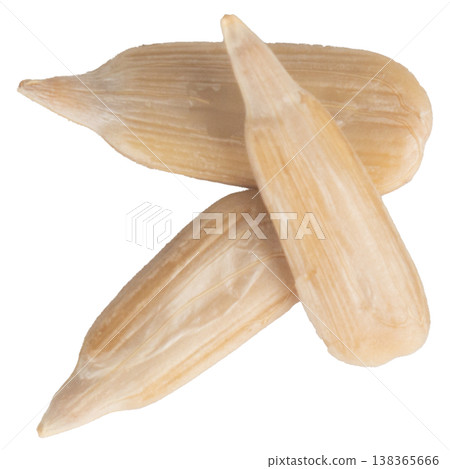 Sunflower seeds pile isolated on white background 138365666