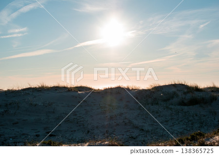 Bright Sun Over Sand Dunes Bright Sun Over Sand Dunes 138365725