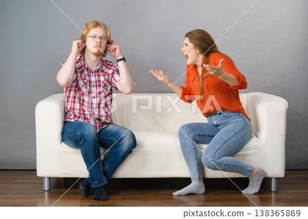 Man and woman having fight Man and woman having fight 138365869