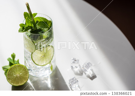 Mojito Cocktail with Lime and Mint. Refreshing Summer Drink Mojito Cocktail with Lime and Mint. Refreshing Summer Drink 138366021