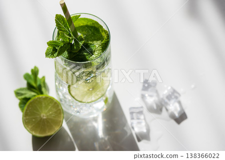 Mojito Cocktail with Lime and Mint. Refreshing Summer Drink Mojito Cocktail with Lime and Mint. Refreshing Summer Drink 138366022