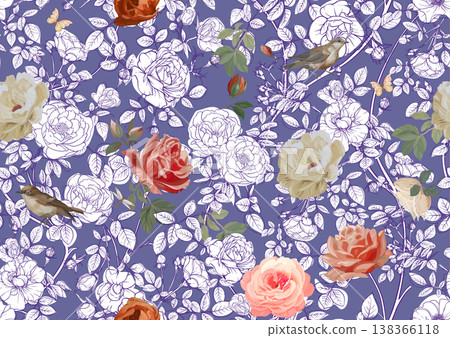 cute roses seamless pattern 2 cute roses seamless pattern 2 138366118