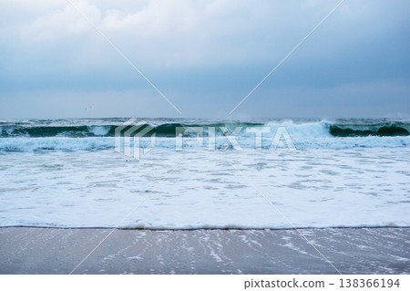 Ocean Waves and Coastal Cliff in Natural Landscape Ocean Waves and Coastal Cliff in Natural Landscape 138366194