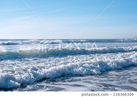 Dramatic Surf Hitting Cliff Beach in Natural Light Dramatic Surf Hitting Cliff Beach in Natural Light 138366306