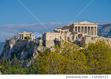 Akropolis in Athens with scaffold at the front side Akropolis in Athens with scaffold at the front side 138366523