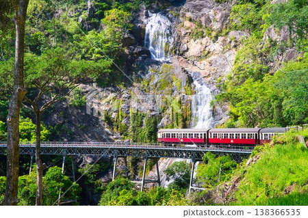 Kuranda scenic railway winding up the tracks Kuranda scenic railway winding up the tracks 138366535