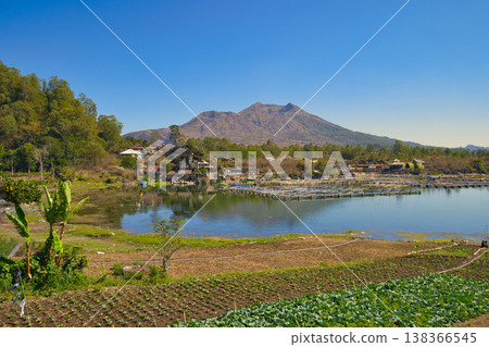 Mount Batur and Lake Batur on Bali 138366545