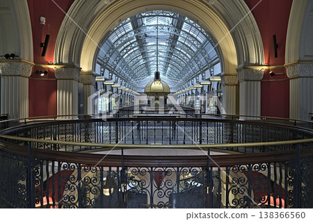 Queen Victoria Building inside top floor without people Queen Victoria Building inside top floor without people 138366560