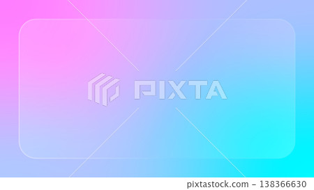 Pink and light blue gradient neon-style frosted glass frame background for banners 138366630