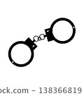 Handcuffs icon minimal silhouette, vector illustration. 138366819