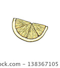 Sketch lemonade. Summer cold drinks, hand drawn yellow lemons slices and leaves. Glass of lemonade with ice vector illustration. Drink fruit lemonade graphic, juice and mint leaf 138367105