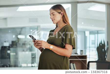 Cellphone, networking and pregnant business woman in office on social media, mobile app or internet. Maternity, technology and female designer from Canada with pregnancy scroll on phone in workplace. Cellphone, networking and pregnant business woman in office on social media, mobile app or internet. Maternity, technology and female designer from Canada with pregnancy scroll on phone in workplace. 138367318