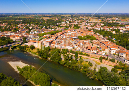 Aerial view of Muret city in Haute-Garonne, France Aerial view of Muret city in Haute-Garonne, France 138367482