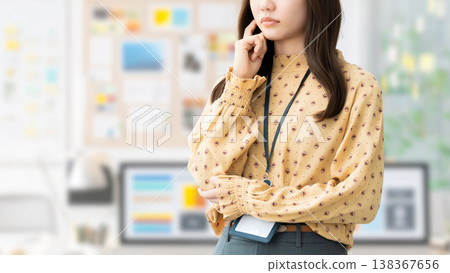 A woman thinking/businesswoman 138367656
