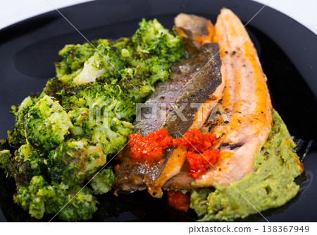Fried river trout fillet 138367949