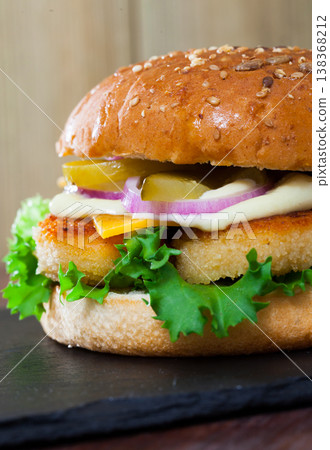 Chicken nugget burger 138368212