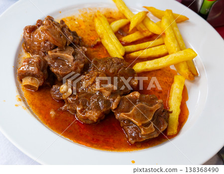 Meat for bull tail stew Rabo de toro Spain 138368490