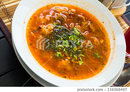 Hot soup Kharcho 138368497