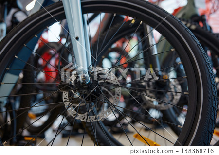Retail space showcasing lightweight urban bicycles Retail space showcasing lightweight urban bicycles 138368716