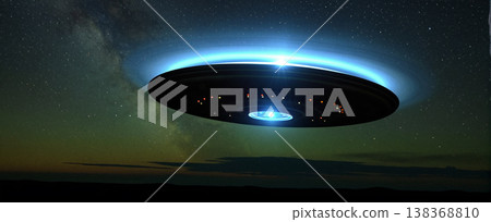 UFO, alien spaceship in the sky, invasion UFO, alien spaceship in the sky, invasion 138368810