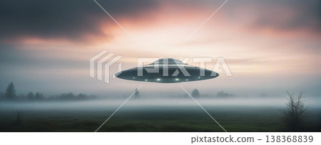 UFO, alien spaceship in the sky, invasion UFO, alien spaceship in the sky, invasion 138368839