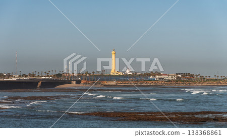 El Hank Lighthouse on the Rocky Coast of Casablanca El Hank Lighthouse on the Rocky Coast of Casablanca 138368861