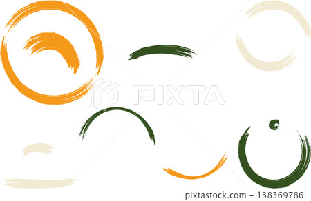 Assortment of organic brush strokes in earthy tones with brush stroke Assortment of organic brush strokes in earthy tones with brush stroke 138369786